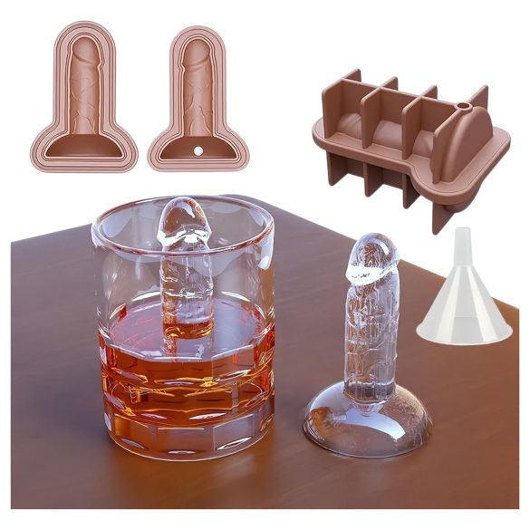 Molde de cubitos de hielo con forma de dildo (azul)