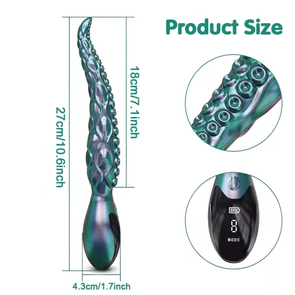 Monster Fuck - Vibrador tentáculos - silicona - verde