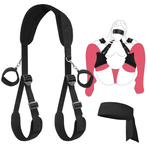 Lonely - Conjunto correas para cuello y muslo (negro)