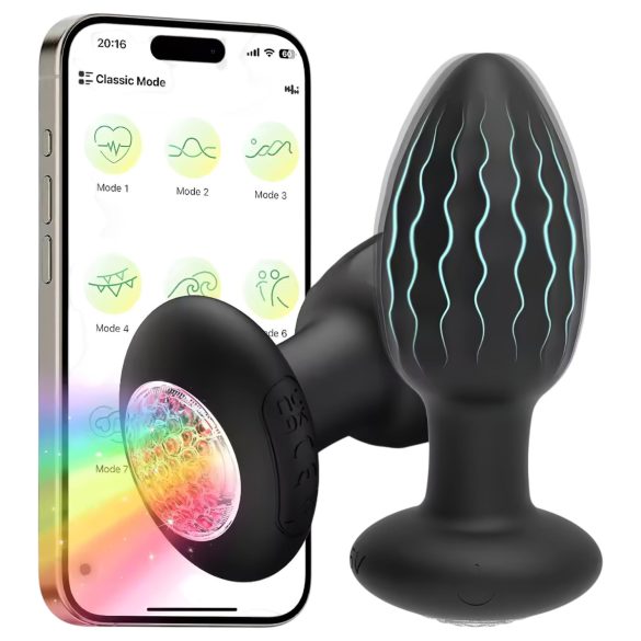 Plug anal inteligente y luminoso (negro)