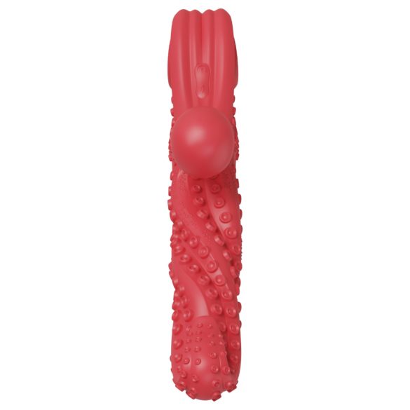 Monster Fuck - Vibrador con brazo para clítoris y tentáculos - silicona roja