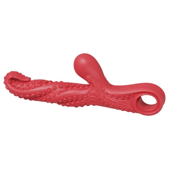 Monster Fuck - Vibrador con brazo para clítoris y tentáculos - silicona roja
