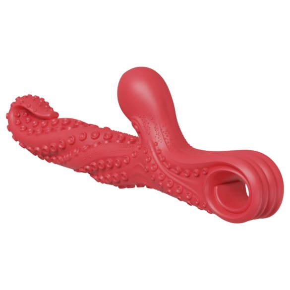 Monster Fuck - Vibrador con brazo para clítoris y tentáculos - silicona roja