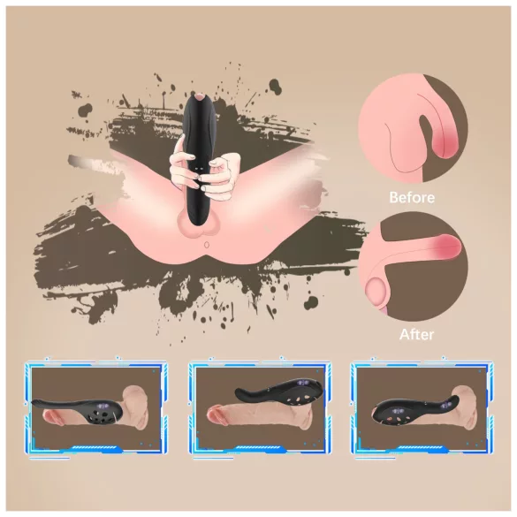 Biu-Biu - vibrador para pene - silicona - negro