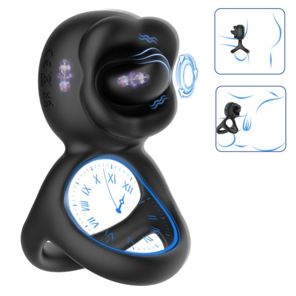 Biu-Biu - anillo pene y vibrador estimulador de clítoris (negro)