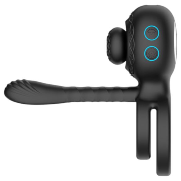 Biu-Biu - anillo para pene y vibrador para pareja - silicona negra