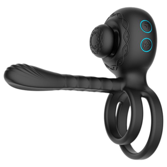 Biu-Biu - anillo para pene y vibrador para pareja - silicona negra