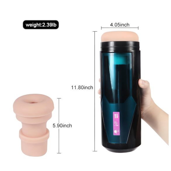 Lonely - masturbador automático con sonido - silicona negra