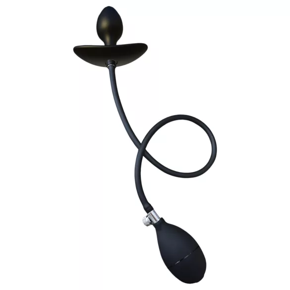 Kangvo - plug anal hinchable magnético con bola rodante (negro)