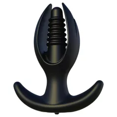 Kangvo - plug anal hinchable magnético acanalado (negro)