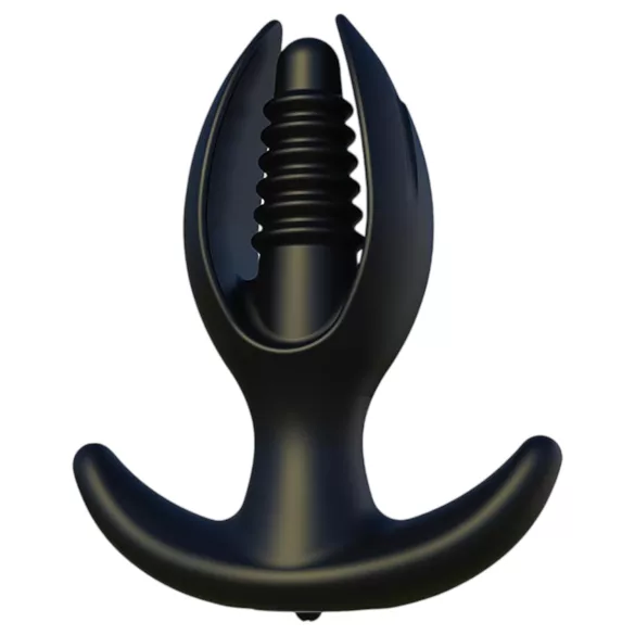 Kangvo - plug anal acanalado inflable magnético (negro)