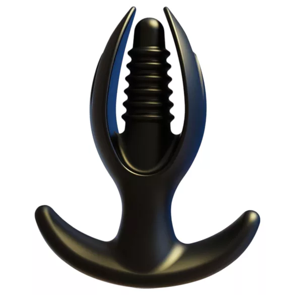 Kangvo - plug anal acanalado inflable magnético (negro)