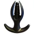 Kangvo - plug anal acanalado inflable magnético (negro)