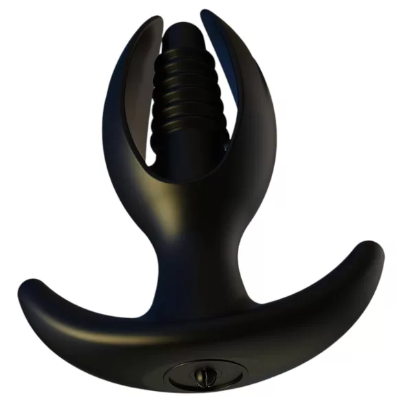 Kangvo - plug anal acanalado inflable magnético (negro)