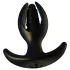 Kangvo - plug anal acanalado inflable magnético (negro)