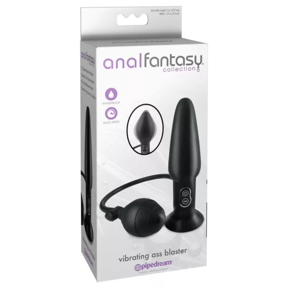 Anal Fantasy - plug anal inflable vibrador - silicona negra