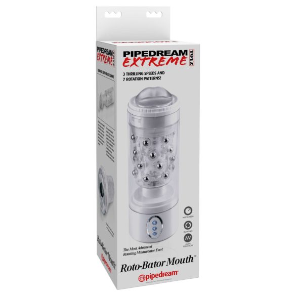PDX Roto-Bator - masturbador oral vibrador - boca realista blanca
