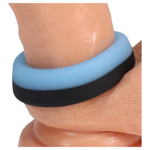 Doc Johnson The Big O - anillo para pene con luz - silicona azul