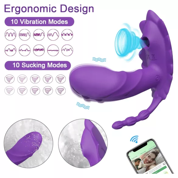 AlvUp - vibrador portátil colocable controlado por aplicación (lila)