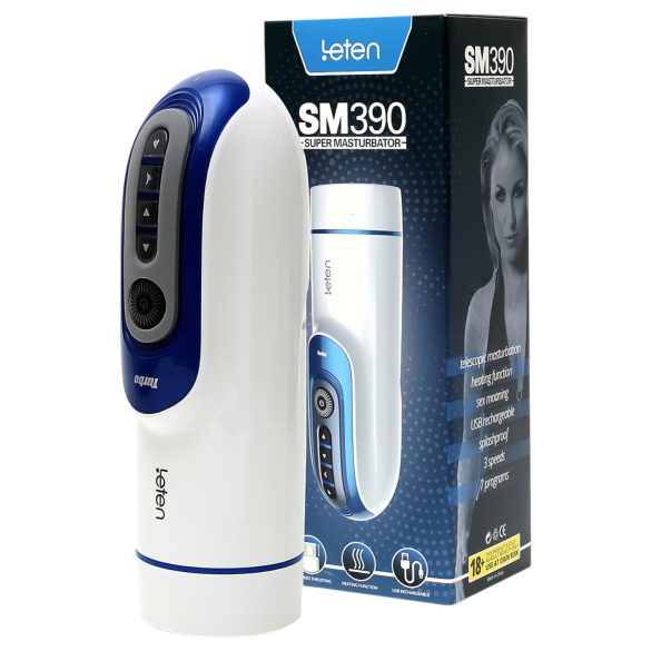 Leten SM390 - Masturbador Calentador y Sonoro (Blanco)