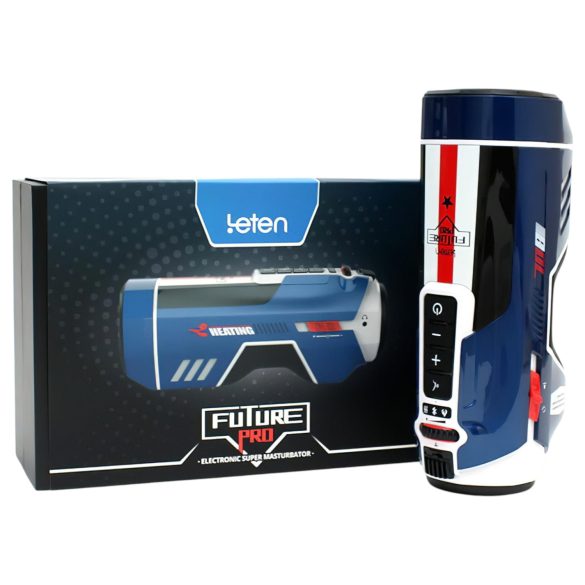 Leten SM Future Pro - masturbador impulsor, vibrante, ajustable y térmico (azul)
