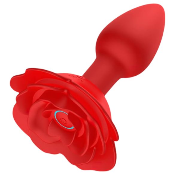 Rose Plug - vibrador anal recargable con control remoto (rojo)