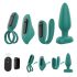 Sex HD - set de vibradores 4 pzs, recargables, con mando (verde)