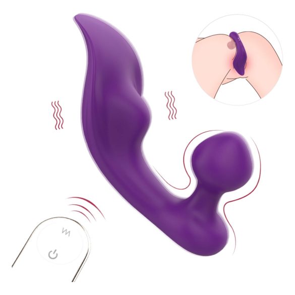 Sex HD Chomper - vibrador lila resistente al agua para clítoris y ano