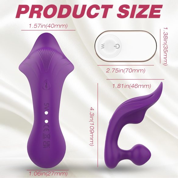 Sex HD Chomper - vibrador doble impermeable para clítoris y anal - lila