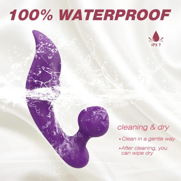 Sex HD Chomper - vibrador doble impermeable para clítoris y anal - lila