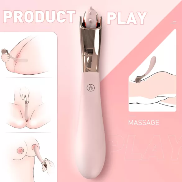 Sex HD - vibrador recargable impermeable con rueda estimuladora - silicona rosa