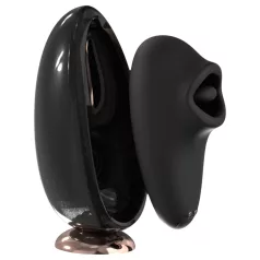   Sex HD Mirror - vibrador con función de calor y succión - silicona negra