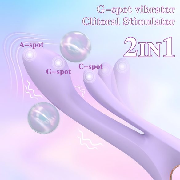 Sex HD Kaethe - vibrador con estimulador de clítoris - silicona lila