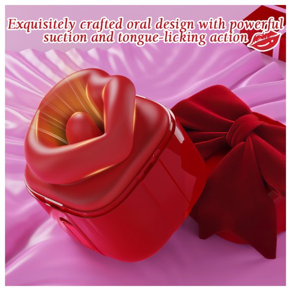 SEX HD Lovely Kiss - vibrador succionador y estimulador de clítoris - rojo