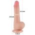 Lovetoy Sliding-Skin - consolador doble capa con ventosa - 19,5 cm color natural