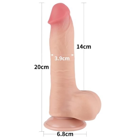 Lovetoy Sliding-Skin - dildo realista con testículos - 20 cm color natural