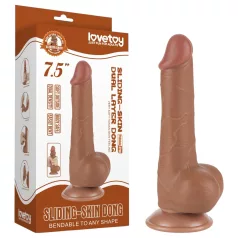   Lovetoy - consolador realista con testículos - doble capa 19,5 cm color natural