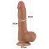 Lovetoy - dildo realista con testículos - doble capa - 20,8 cm - color oscuro