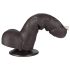 Lovetoy Sliding-Skin - dildo realista con testículos - 18,3 cm - marrón