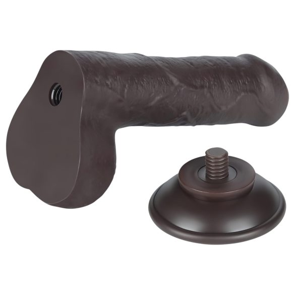 Lovetoy Sliding-Skin - dildo realista con testículos - 18,3 cm - marrón