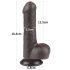 Lovetoy Sliding-Skin - dildo realista con testículos - 18,3 cm - marrón