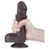 Lovetoy Sliding-Skin - dildo realista con testículos - 18,3 cm - marrón