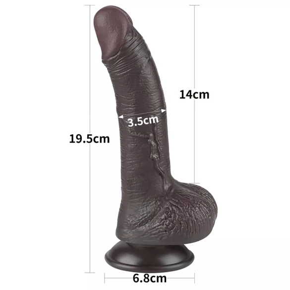 Lovetoy - consolador con ventosa de doble capa - 19,5cm marrón