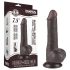 Lovetoy Sliding-Skin - dildo realista con testículos - 19,5 cm - marrón