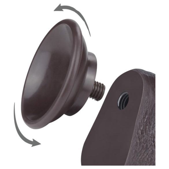 Lovetoy Sliding-Skin - consolador con ventosa - doble capa - 20,8 cm - marrón