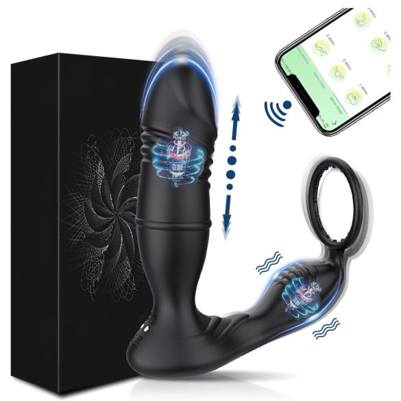 AlvUp - vibrador prostático inteligente con anillo para pene - silicona negra