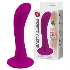   Pretty Love Baile - plug anal curvo con ventosa - silicona color rosa