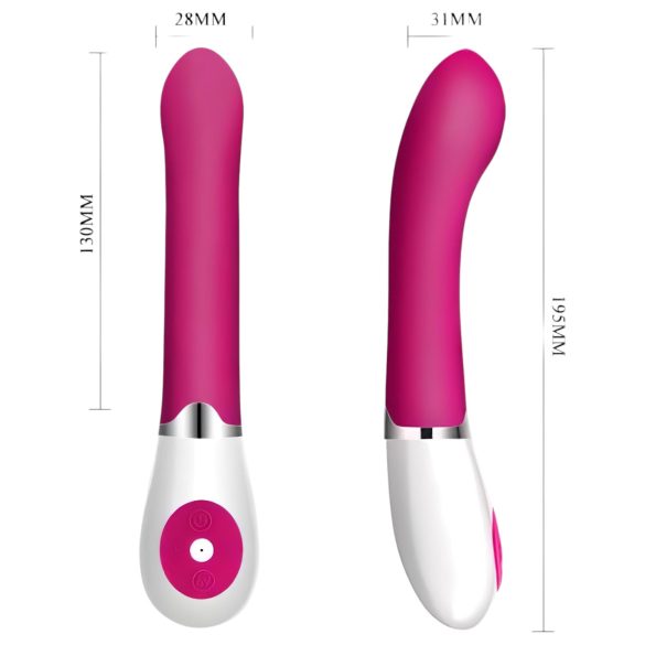 Pretty Love Daniel - vibrador punto G resistente al agua - silicona rosa/blanco