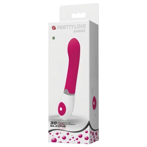 Pretty Love Daniel - vibrador punto G resistente al agua - silicona rosa/blanco