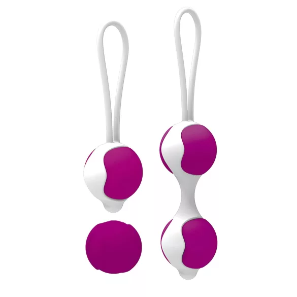 Pretty Love Orgasmic - set de bolas chinas ajustables - silicona blanco/lila